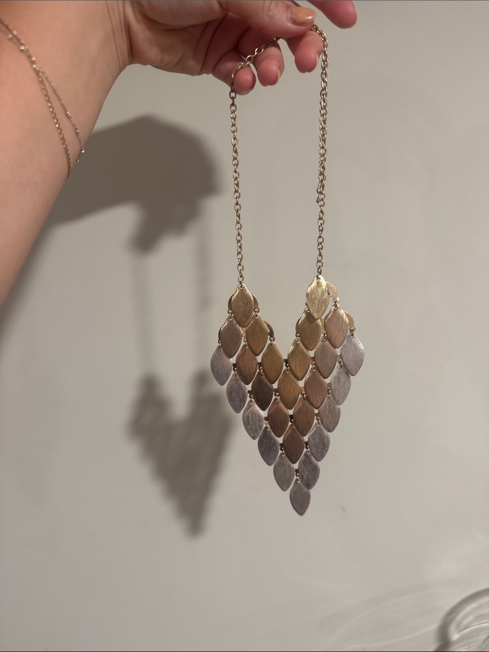 Tri-Tone Scale Pendant Necklace - Women Jewelry